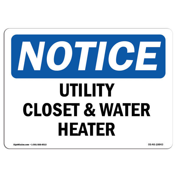 SignMission Utility Closet and Water Heater Sign Wayfair